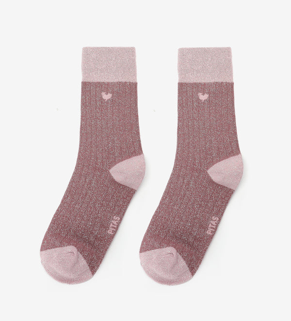 CALCETINES MUJER BRILLO ROSA