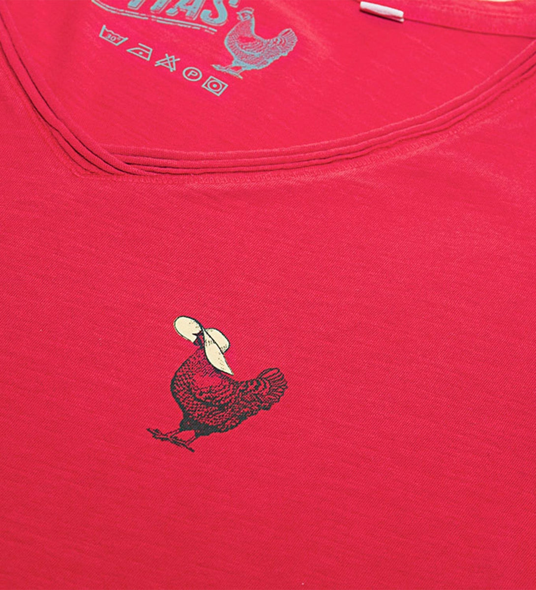 CAMISETA CUELLO PICO ROJO-WalkinPitas